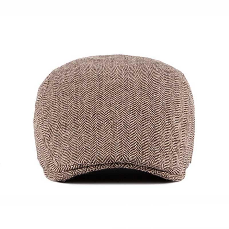 Casquette Plate Marron Chevron