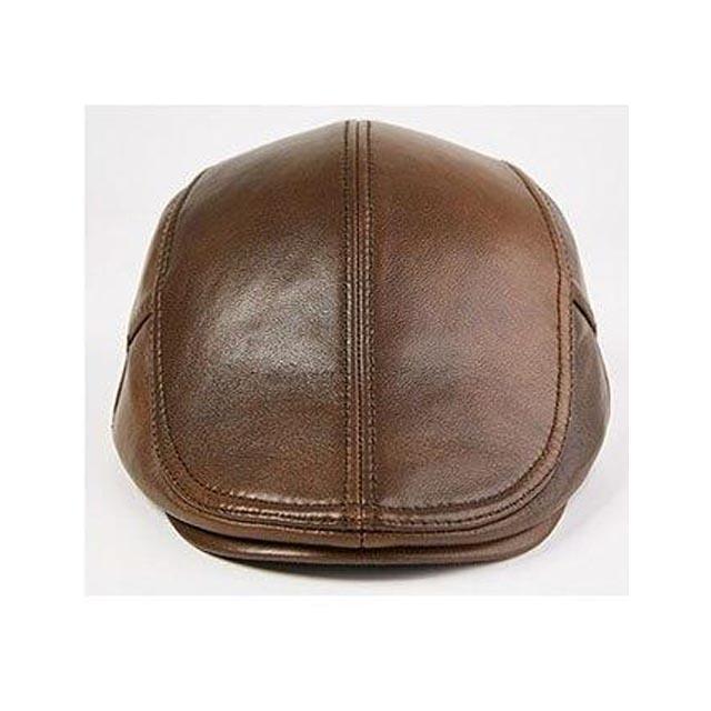 Casquette Plate Cuir Bec de Canard