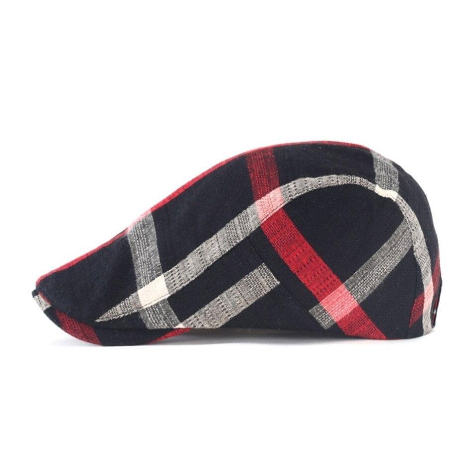 Casquette Plate à Carreaux