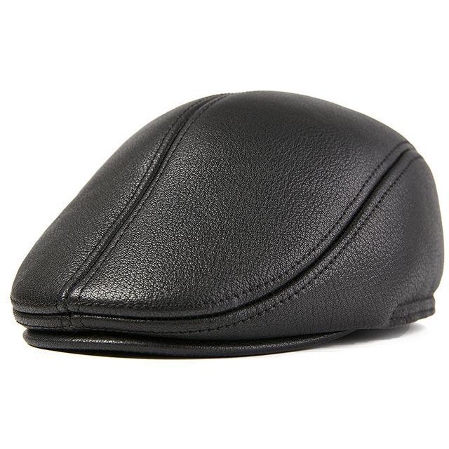Casquette Beret Cuir Homme
