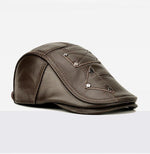 Beret Casquette en Cuir Pour Homme