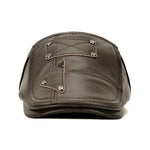 Casquette Beret Cuir Pour Homme