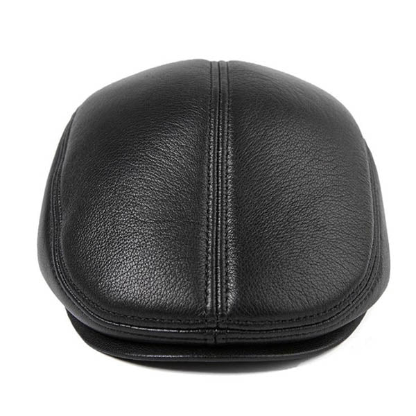Casquette Beret Pour Homme en Cuir