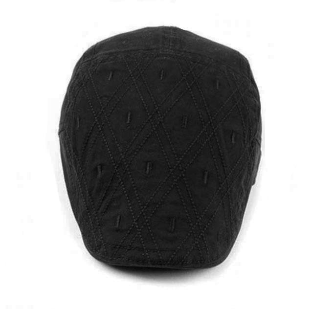 Casquette Plate Noire Homme