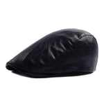 Casquette Bleu Simili Cuir