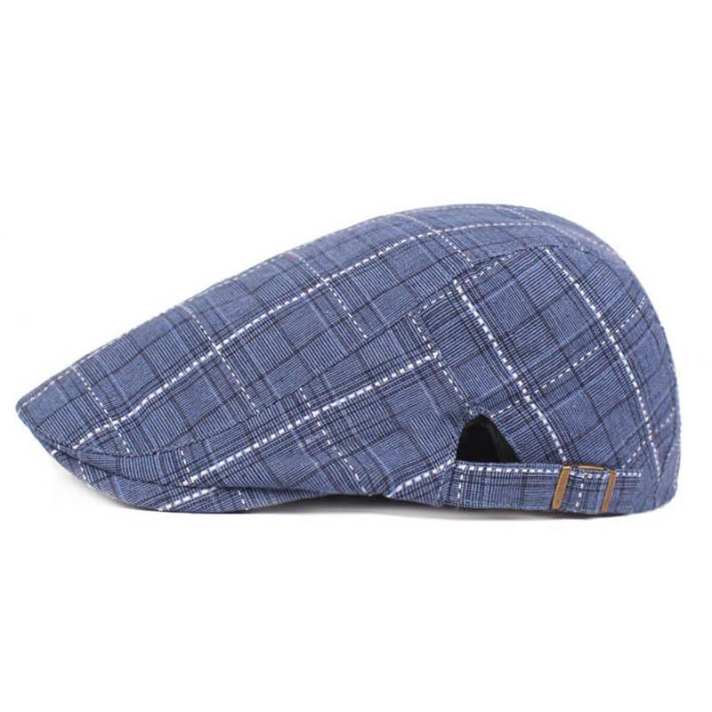 Casquette Plate Bleue Rayée