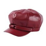 Casquette Cuir Bordeaux