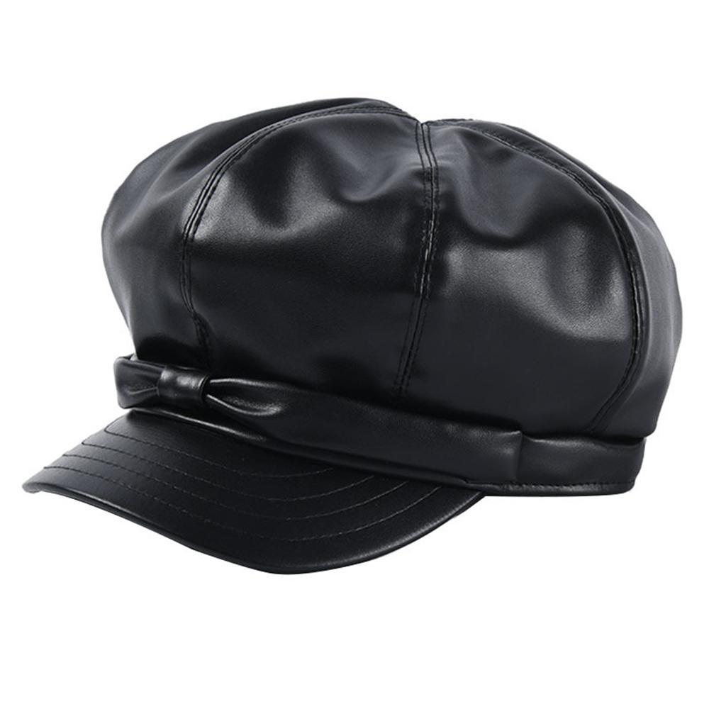 Casquette Cuir Noir