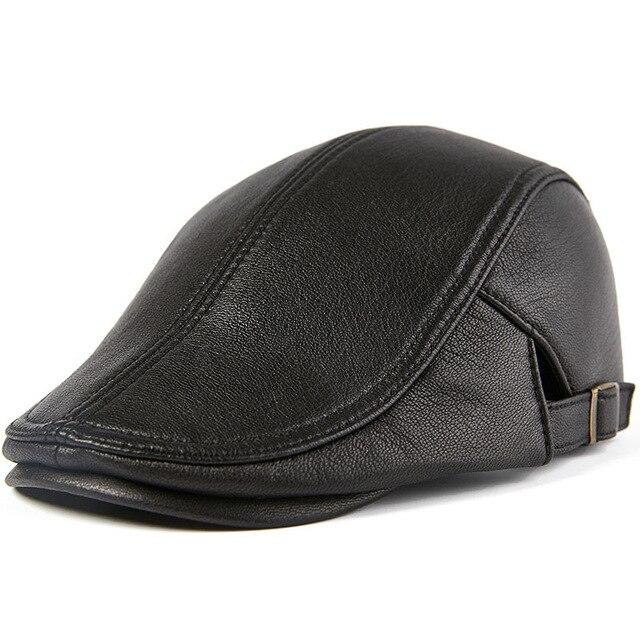 Casquette Cuir Noir Vintage