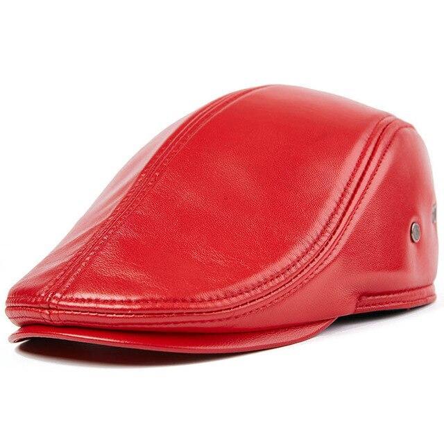 Casquette Cuir Rouge