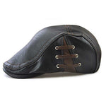 Casquette Plate de Cuir Homme