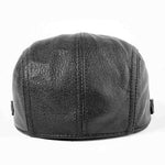 Casquette Béret en Cuir Noir