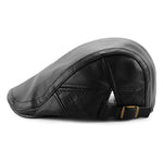 Casquette Noire En Cuir Pour Homme