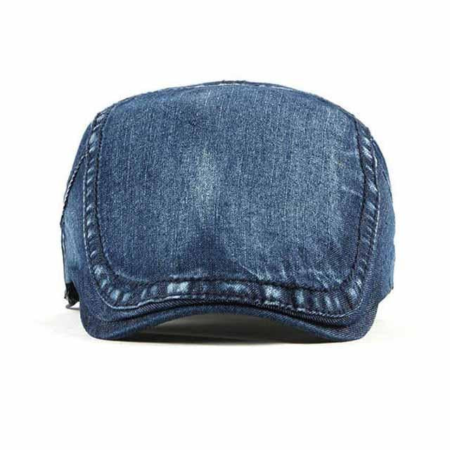 Casquette Plate en Jean Homme