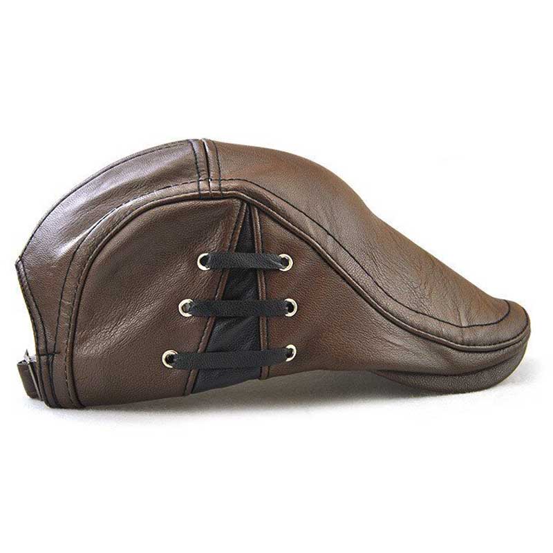 Casquette Plate Faux Cuir