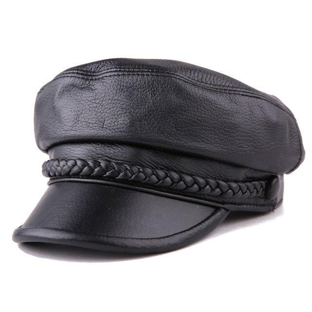 Casquette Femme Cuir Noir