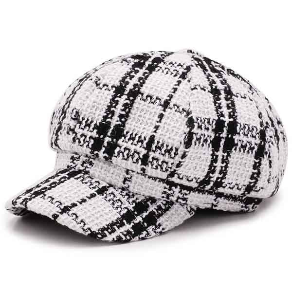 Casquette Gavroche Blanche à Rayures