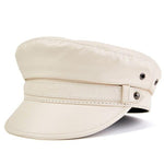 Casquette Gavroche Cuir Blanc