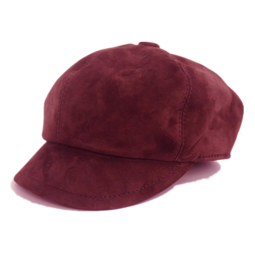 Casquette Gavroche Cuir Bordeaux