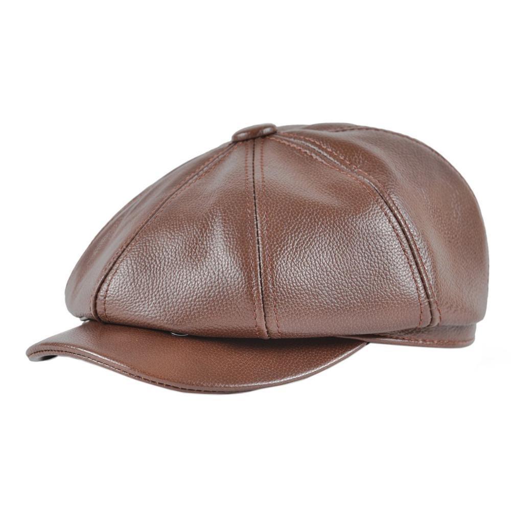 Casquette Gavroche Cuir Homme