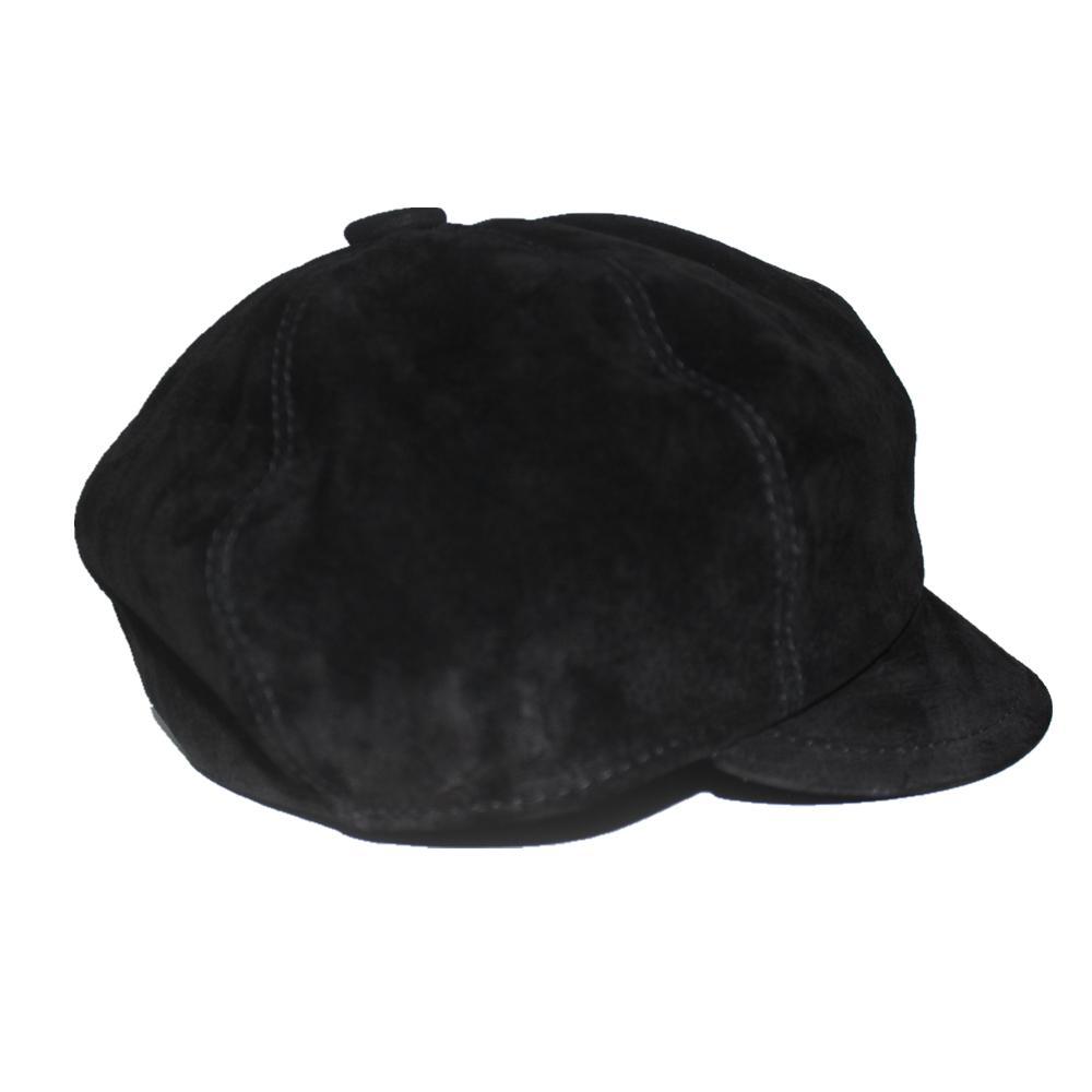 Casquette Gavroche Noir Cuir