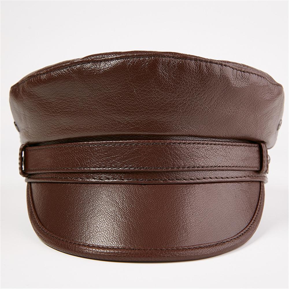 Casquette Gavroche de Cuir Marron