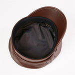 Casquette Cuir Marron en Gavroche