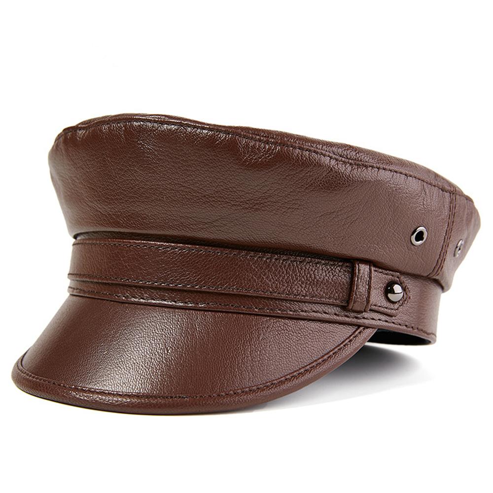 Casquette Gavroche En Cuir Marron