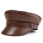Casquette Gavroche En Cuir Marron