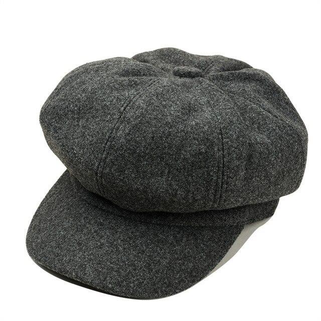 Casquette Gavroche En Laine Grise