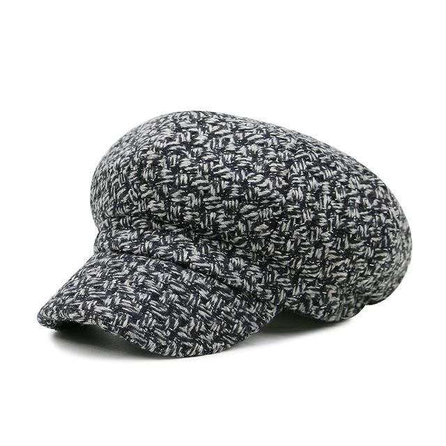 Casquette Gavroche Femme Gris Noir