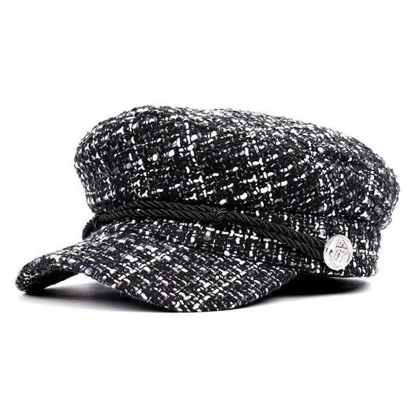 Casquette Gavroche Femme Noir et Blanc