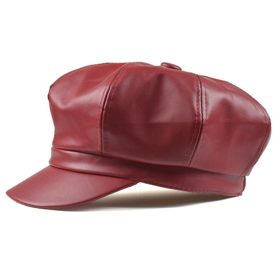 Casquette Gavroche Femme Simili Cuir
