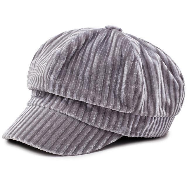 Casquette Gavroche Grise Velours