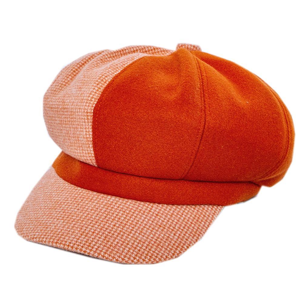 Casquette Gavroche Laine Orange