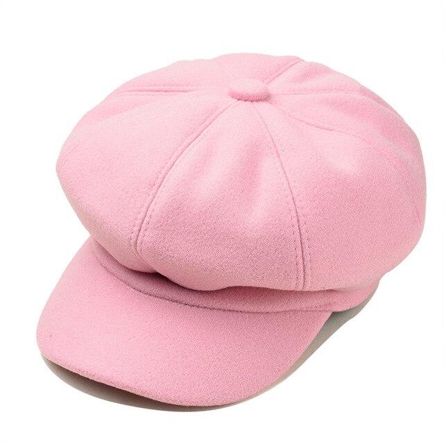 Casquette Gavroche Laine Rose