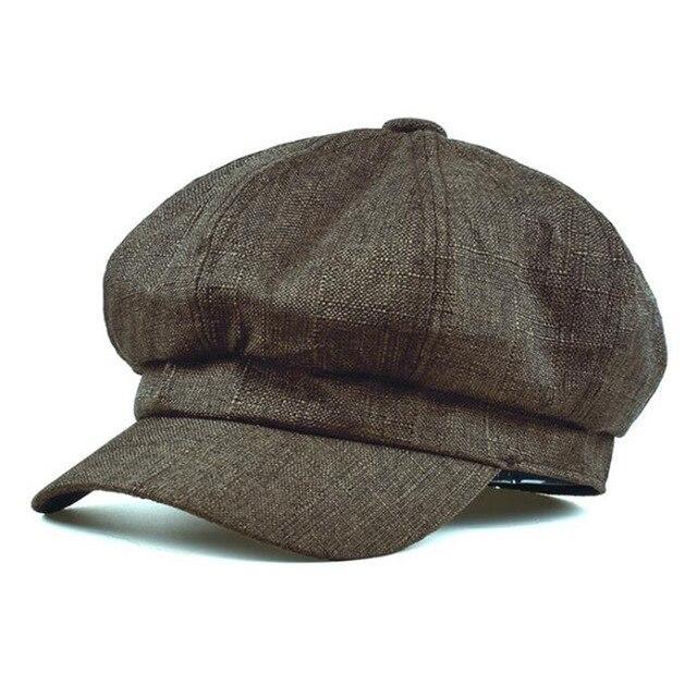 Casquette Gavroche Marron en Lin