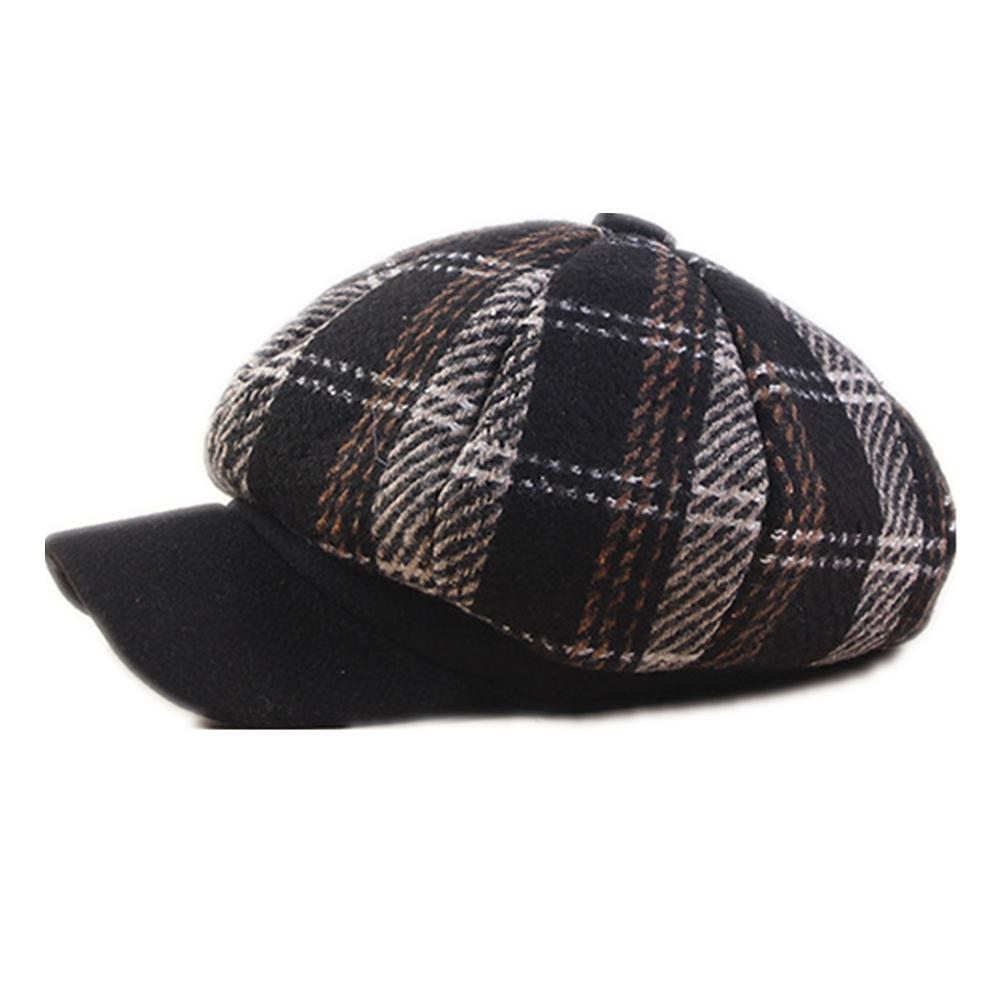 Casquette Gavroche Noire à Carreaux