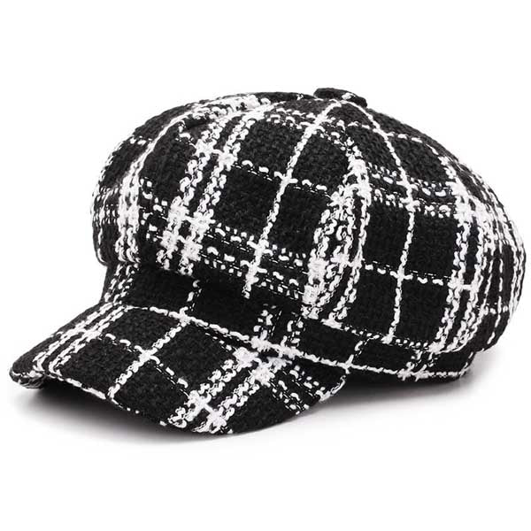 Casquette Gavroche Noire à Rayures