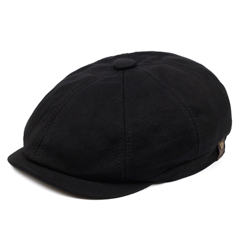 Casquette Gavroche Noire en Coton