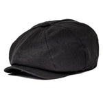 Casquette Gavroche Noire En Lin