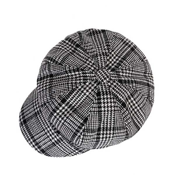 Casquette Noire Gavroche Pied de Poule
