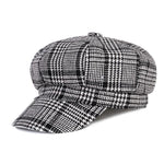 Casquette Gavroche Noire Pied de Poule