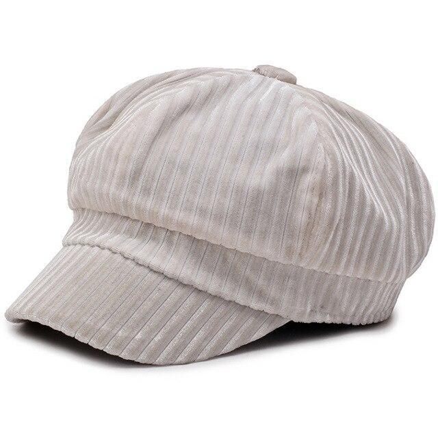 Casquette Gavroche Velours Beige