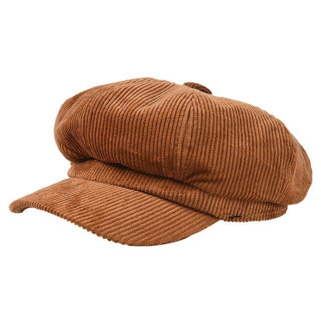 Casquette Gavroche Velours Côtelé Pour Femme