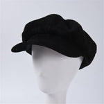 Casquette Gavroche Noir Velours Côtelé