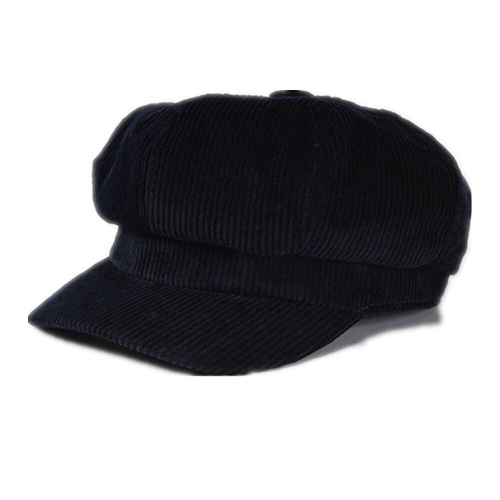 Casquette Gavroche Velours Côtelé Noir