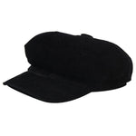 Casquette Gavroche en Velours Côtelé Noir