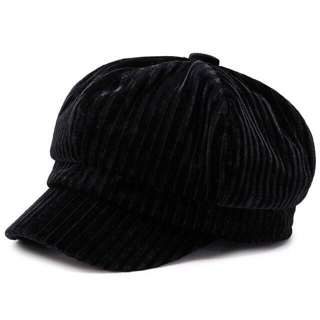Casquette Gavroche Velours Noir