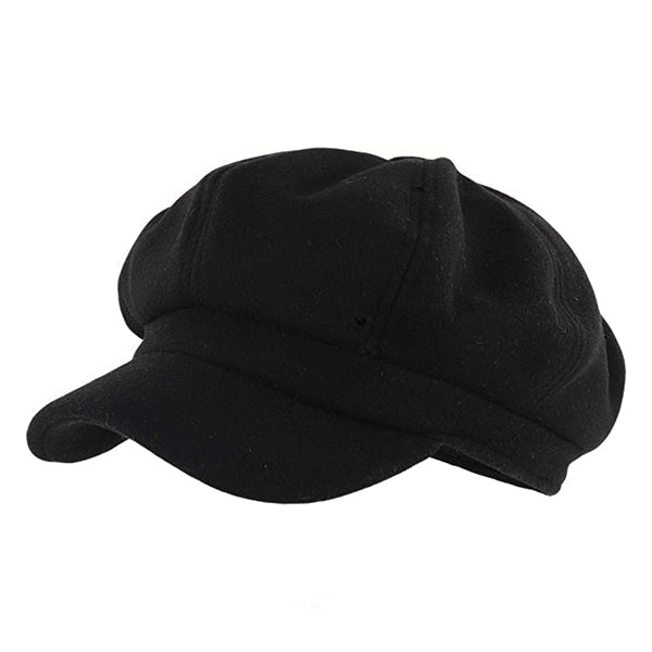 Casquette Gavroche Velours Noir Femme